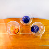 Tris of Murano glass vases by Enrico Capuzzo for Vistosi Italia Anni '60