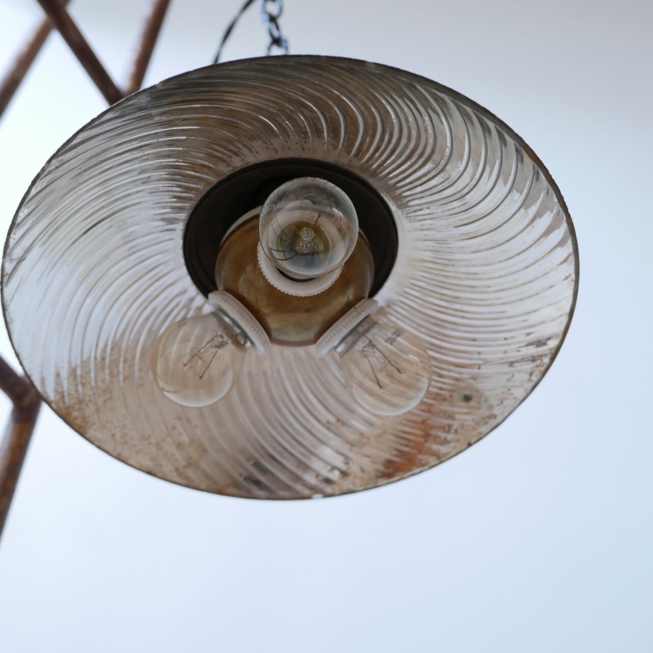 Antique mercury glass french mirrored pendant light