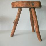 Brutalist wooden stool