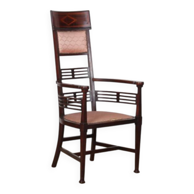 Fauteuil anglais par J.S. Henry, Arts and Craft, fin du XIXe siècle