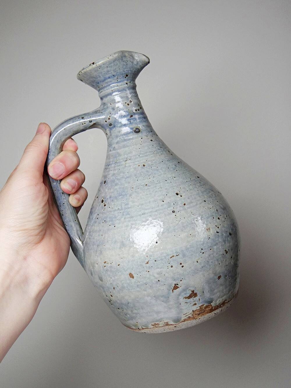 Small carafe, pitcher in vintage hand-turned Migeon La Borne Cher stoneware