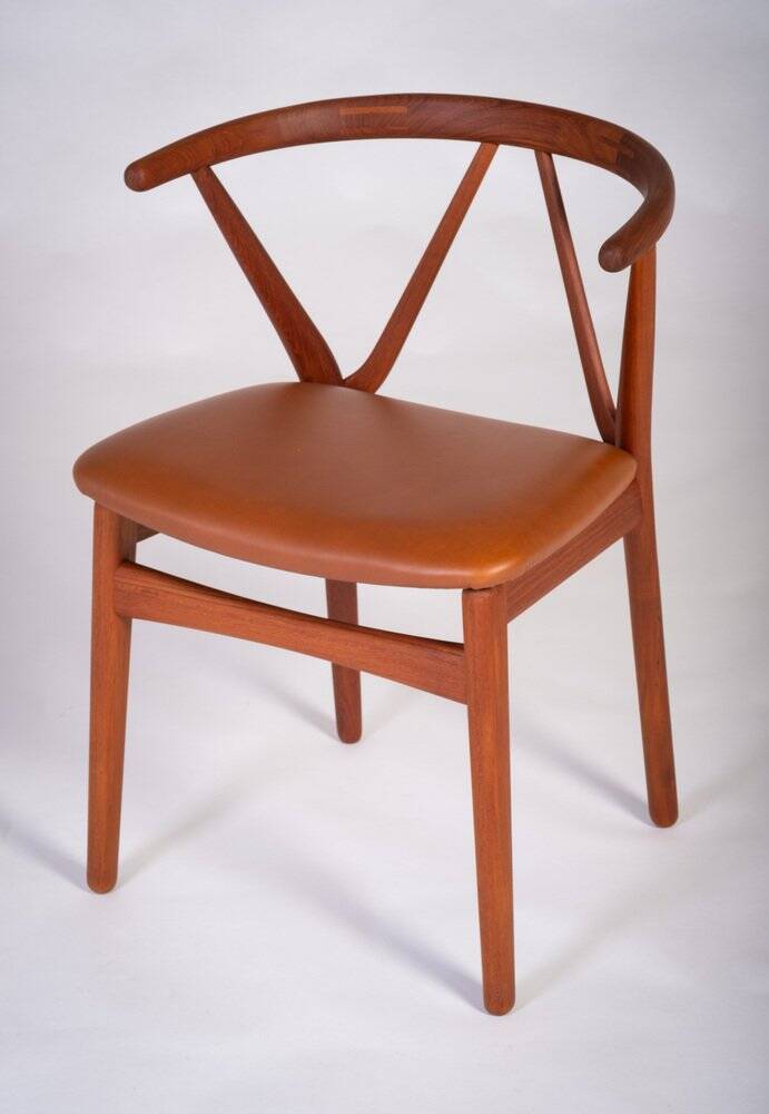 Dining Chair Model 255 Mid-Century in Teak and Leather by Henning Kjærnulf for Bruno Hansen, Denmark, 1960s