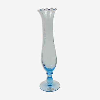 Blue blown glass soliflore 24cm