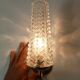 Vintage wall light in brass and etched glass.