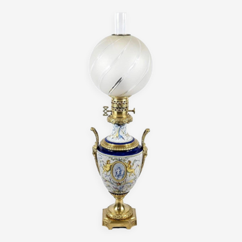 Earthenware Oil Lamp, Napoleon III Period – Mid-19th Century