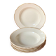 7 ivory and gold deep plates Villeroy and Boch Mettlach