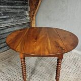 Antique round table drop-leaf table 125 cm walnut