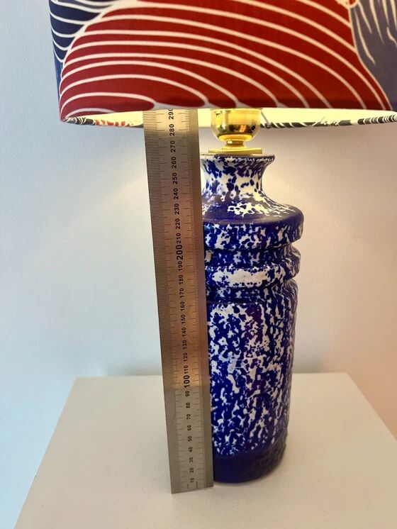 Ceramic vase lamp veb haldensleben – gdr | unique recycled piece