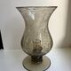 Biot style bubbled glass candle holder signed 60s-70s