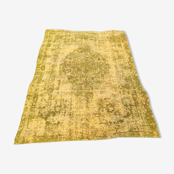 Tapis design style délavé  vert et jaune 149x230