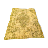 Carpet design faded style green and yellow 149x230