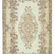 Turkish hand-knotted wool 1970s beige carpet 178 cm x 275 cm