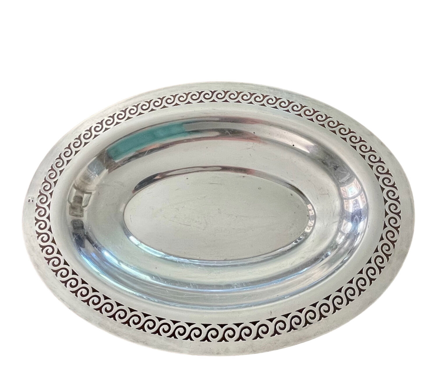 Art Deco silver metal dish