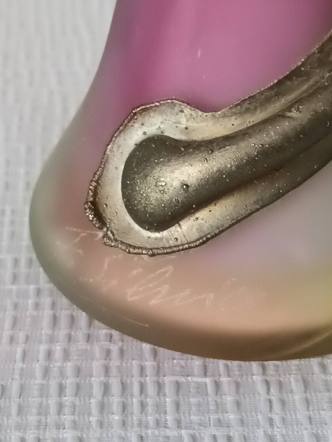 20th-century glass paste vase signed