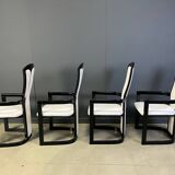 Italian lacquered wood dining chairs, 1980s