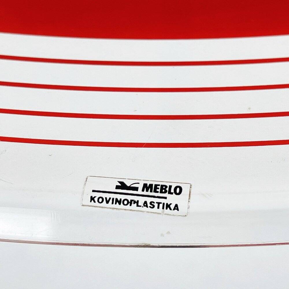 Red Albatros pendant lamp made of plastic from the mid-century by Meblo, Yugoslavia, 1970s.