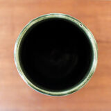 Vase in green glazed faience Louis Gueule Vierzon 30s