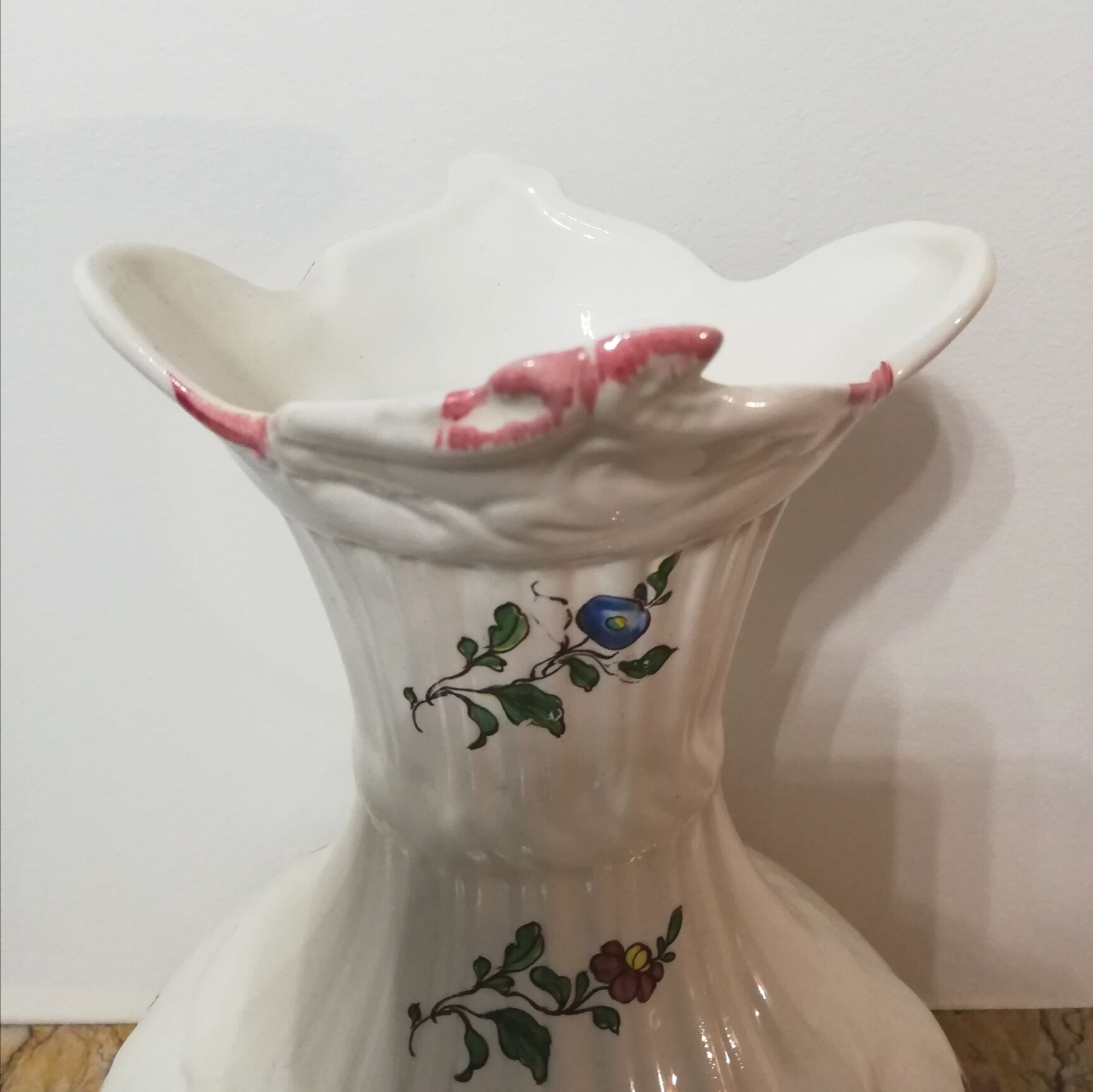 Ceramic vase with floral decoration