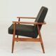 Modern living room chair deep olive green wool by M.Zielinski
