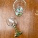 Paire de verres à pied verts – style vintage rustique