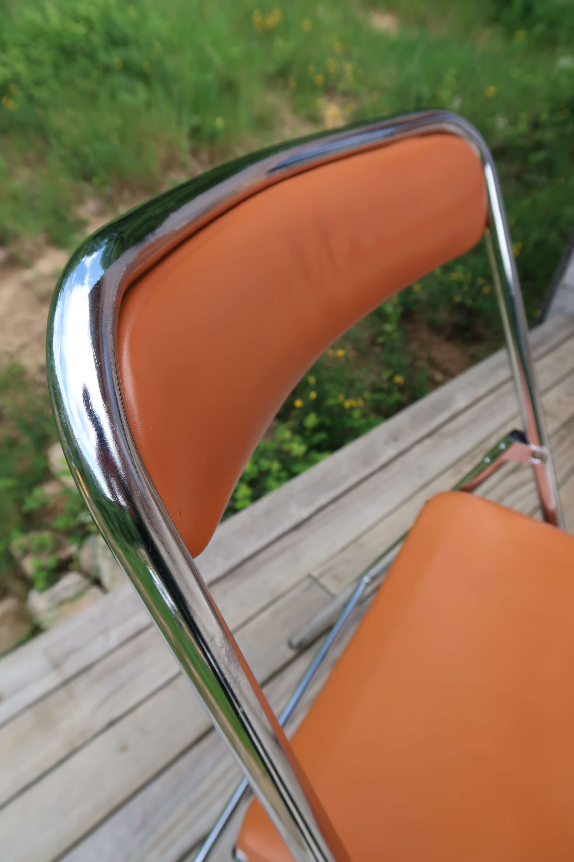 Leather-like folding chair