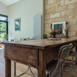 Old farmhouse table in solid elm