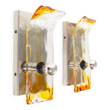 Stunning pair (2) of Murano Glass Wall Sconces by AV Mazzega