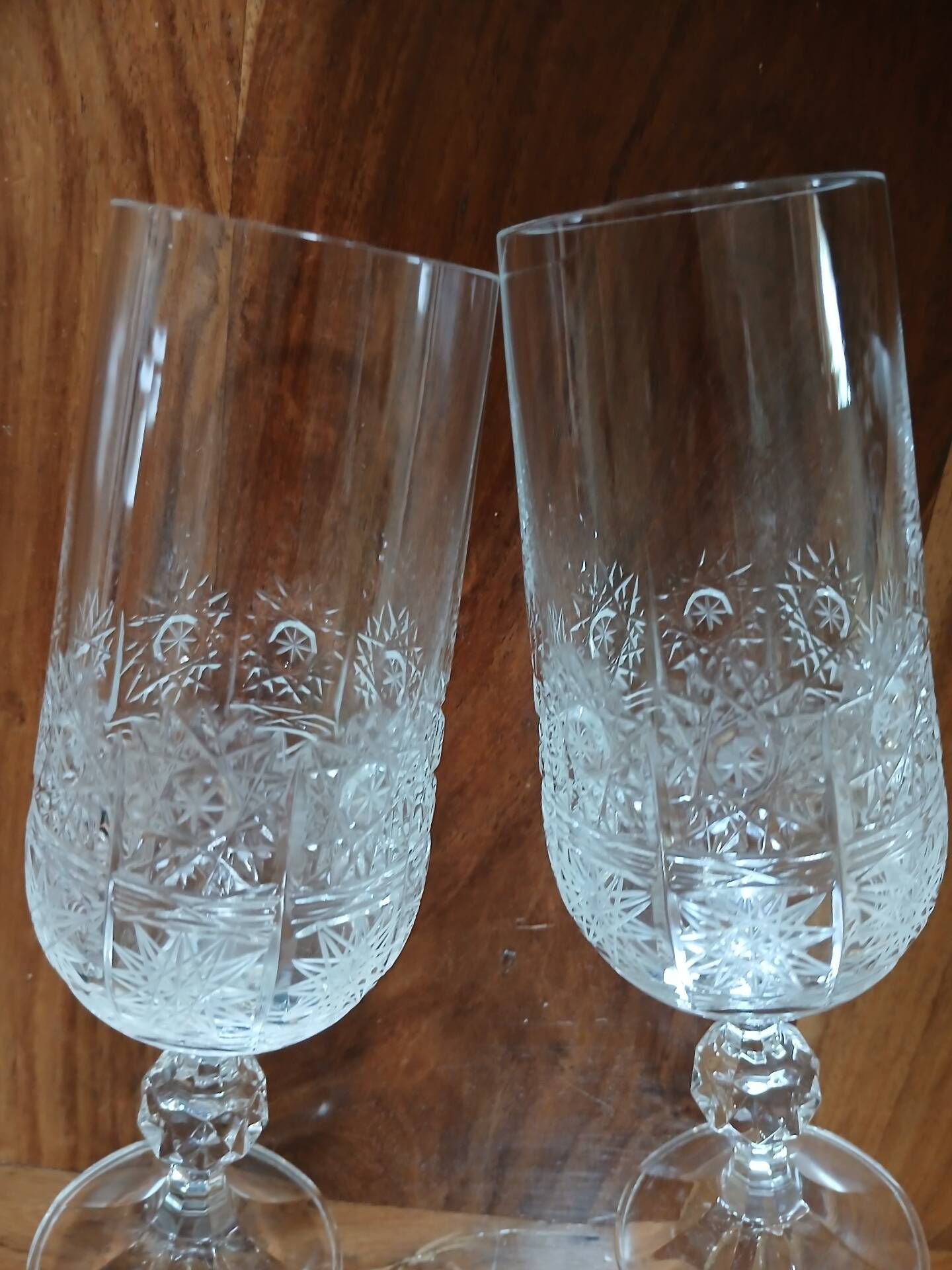2 antique champagne flutes