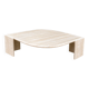 Grande table basse vintage en travertin – plateau sculptural –