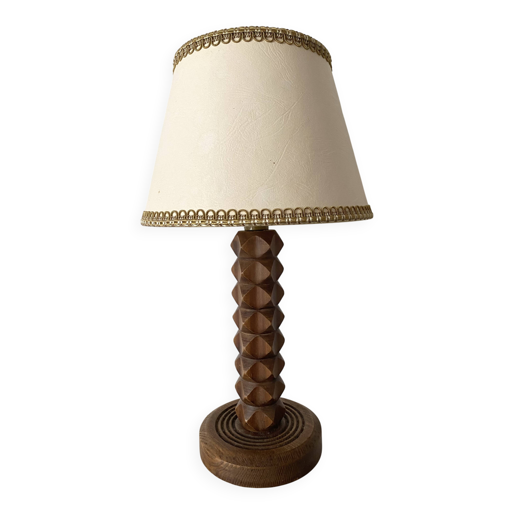 Lampe en bois façon Charles Dudouyt