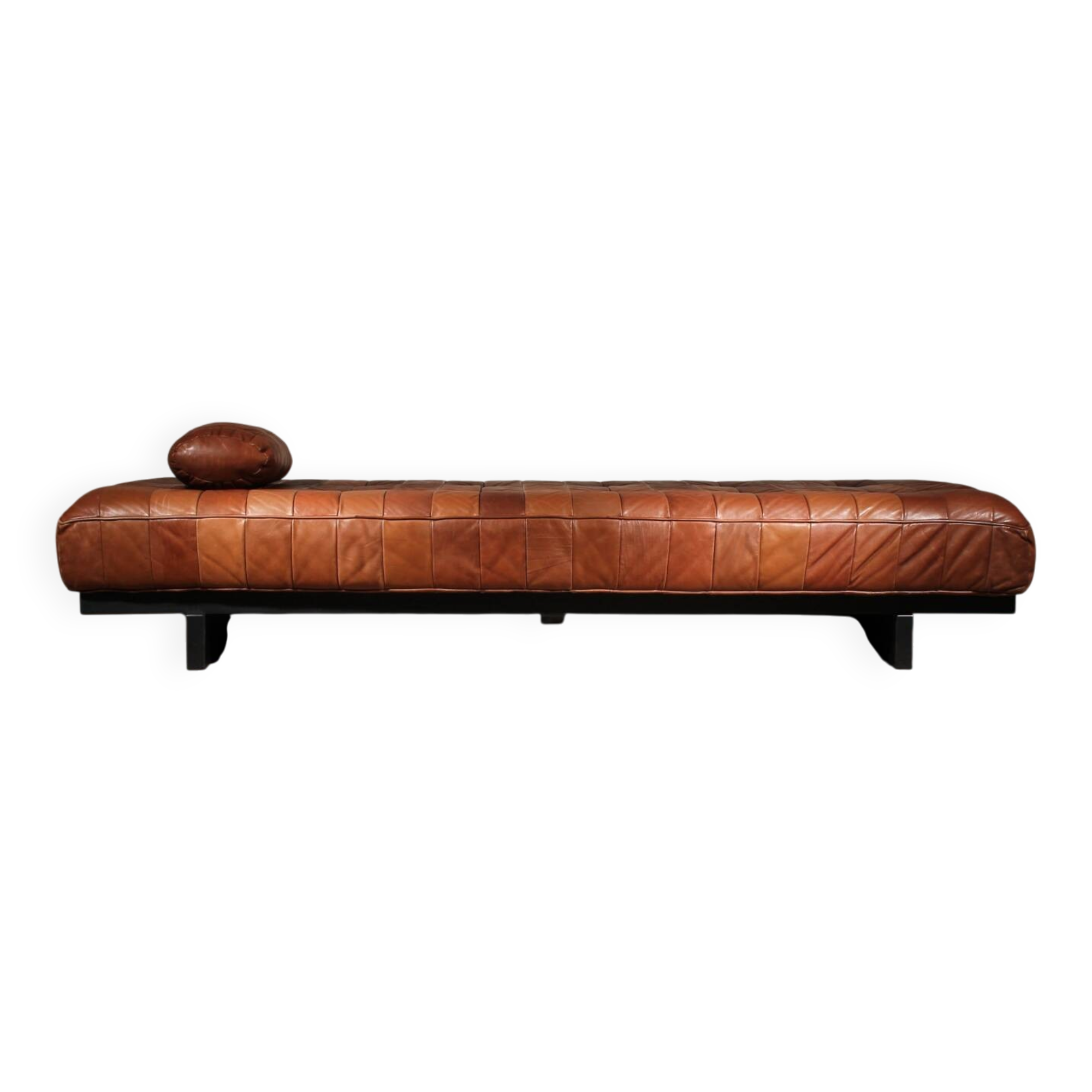 Lit de jour 'DS-80' en cuir patchwork cognac par De Sede, Suisse