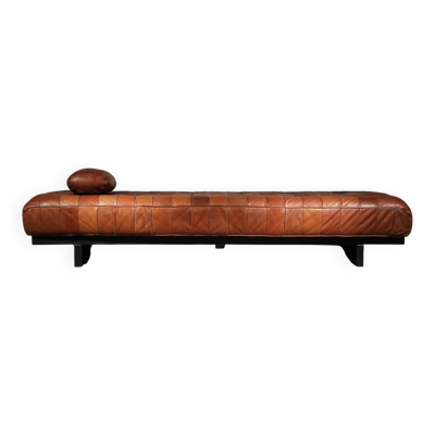 Lit de jour 'DS-80' en cuir patchwork cognac par De Sede, Suisse