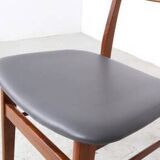 Farstrup teak wooden chairs with new skai, 1960s