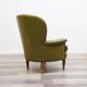 Fauteuil Chesterfield en cuir vert olive