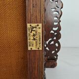 Pair of English antique Jacobean monk armchairs / tables by F. Parker & Sons Ltd