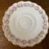 Cup and saucer Limoge porcelain decoration frieze of roses