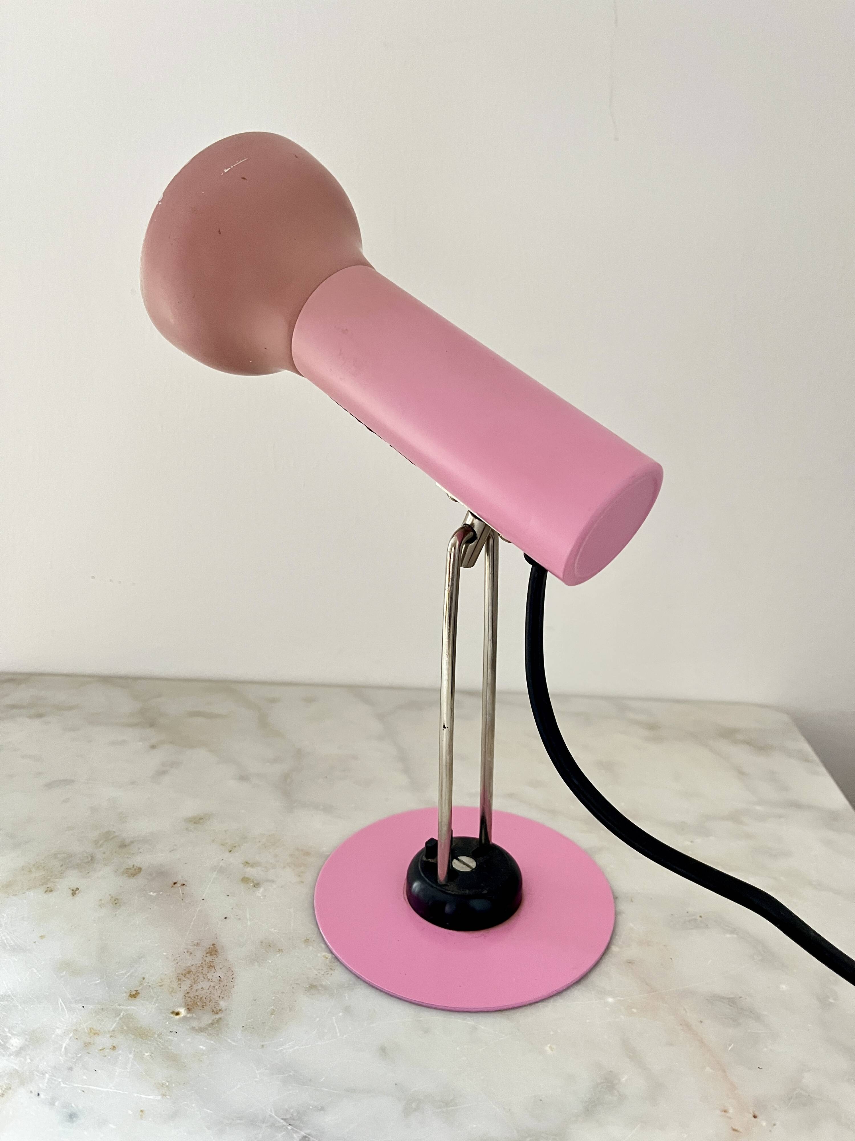 Vintage Varialux 3141 Pink Wall Table Adjustable Lamp, Industrial, GDR, 80s
