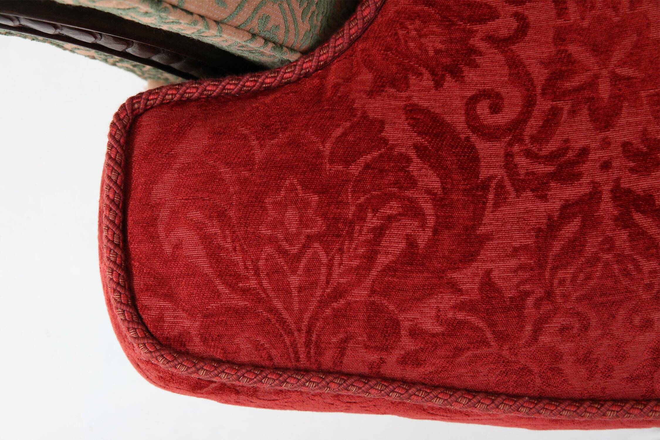 Large Victorian Sofa and Matching Ottoman, United Kingdom, 1890s