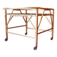 Bamboo and frosted glass fine serving trolley, 1950s-60s