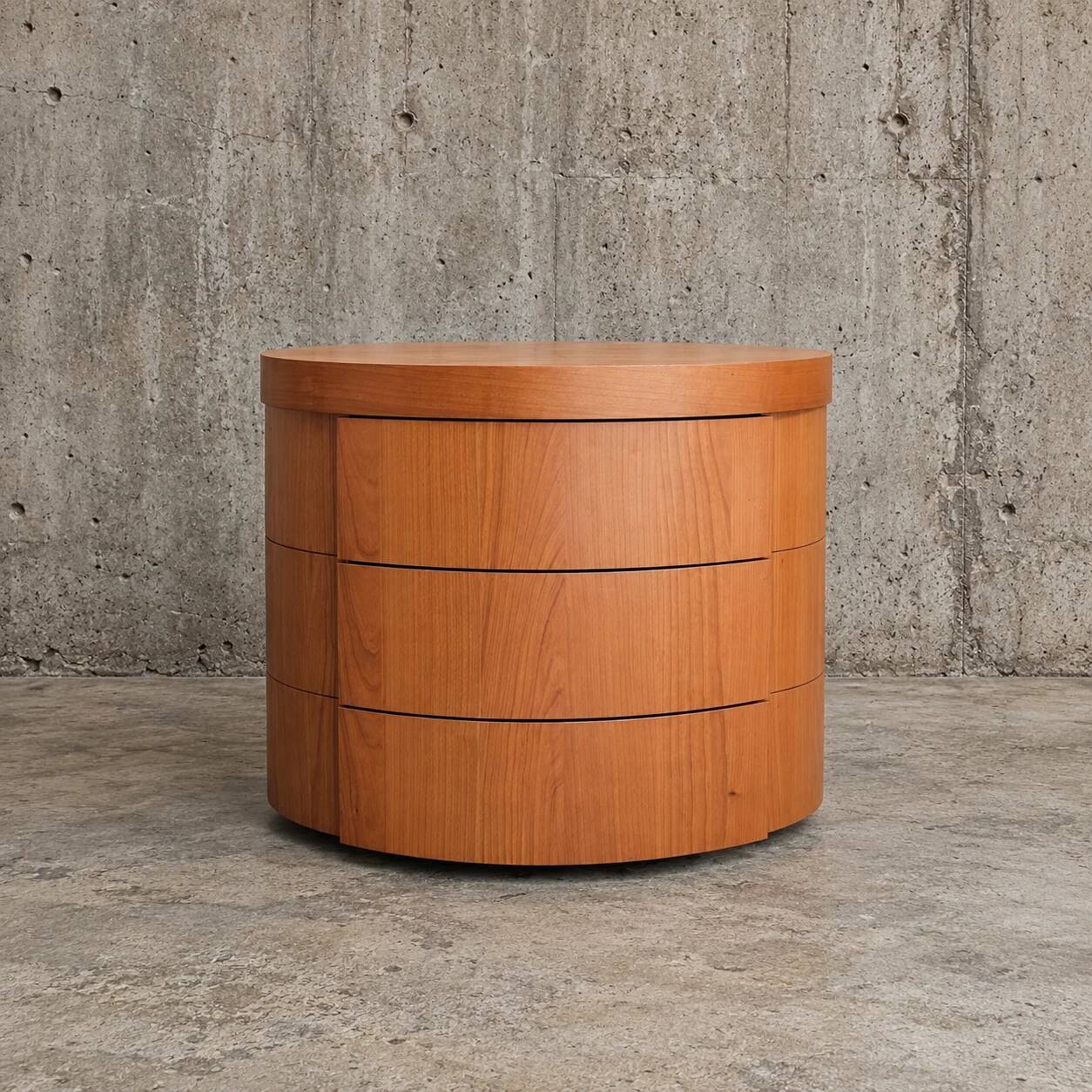 2 x cherry wood night stands / bedside tables / 3 drawers / 1990s