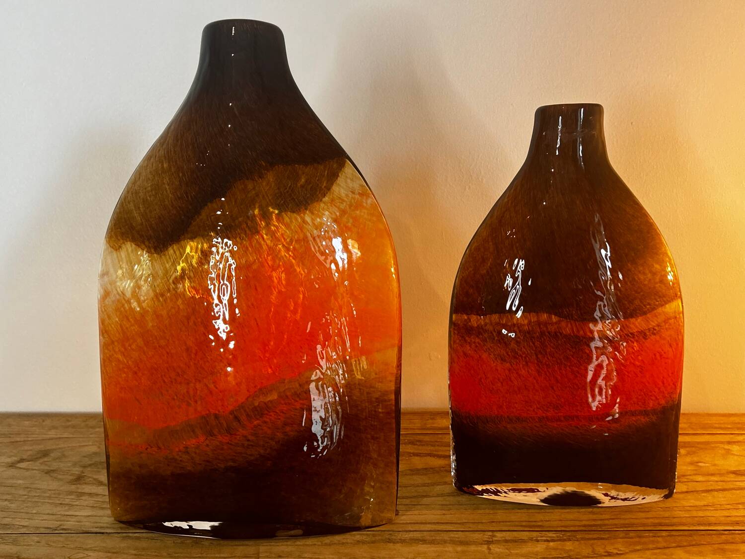 Paire de vases verre soufflé