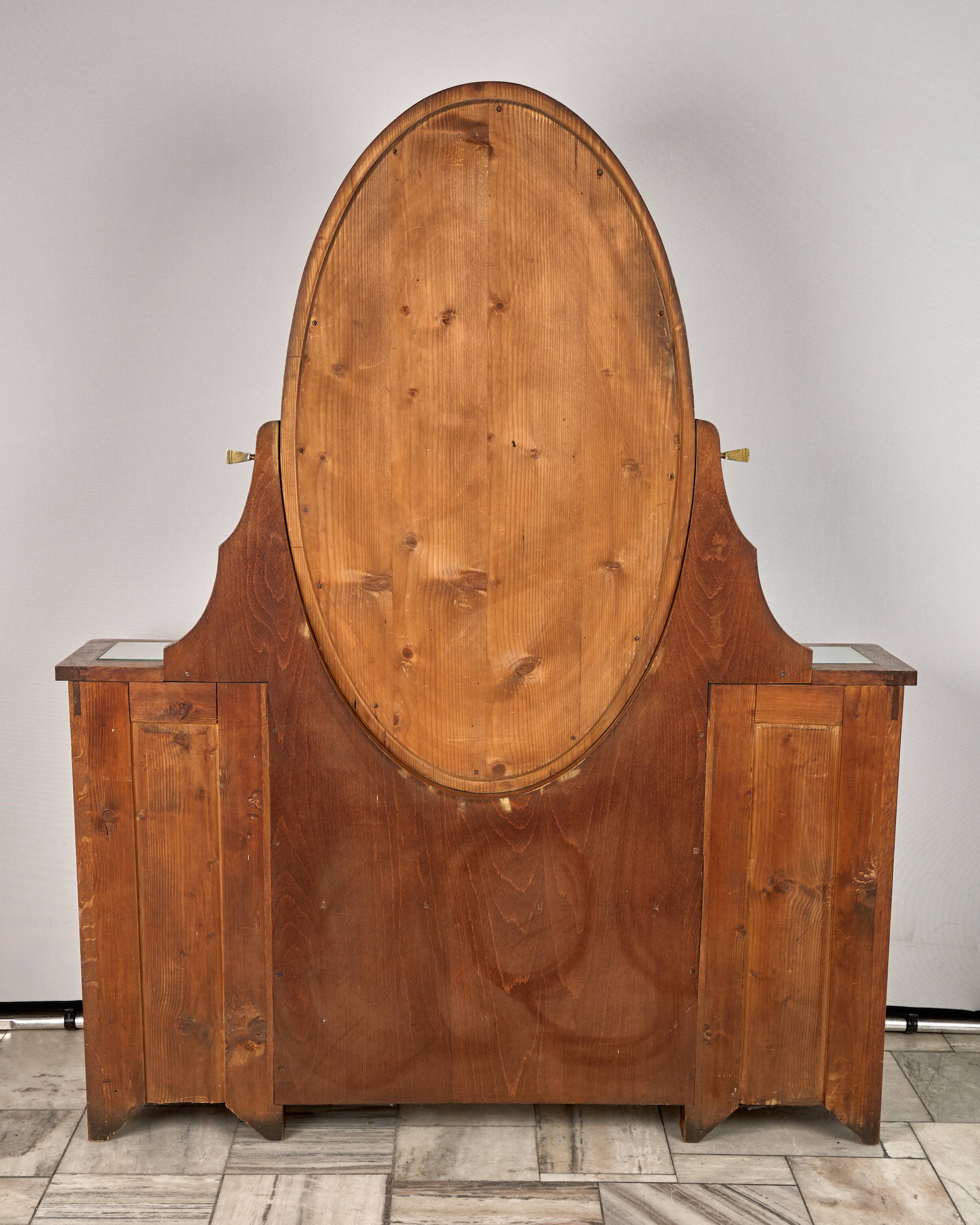 Antique Wooden Vanity, 1920s, Czechoslovakia
