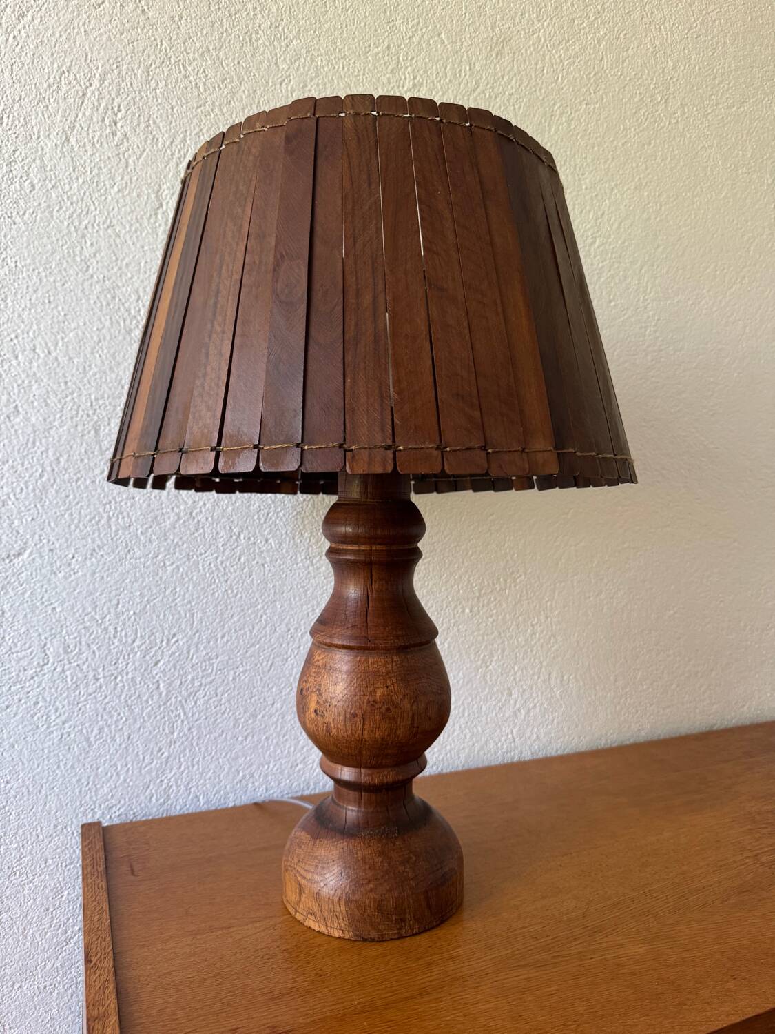 Large teak lamp from the 60s