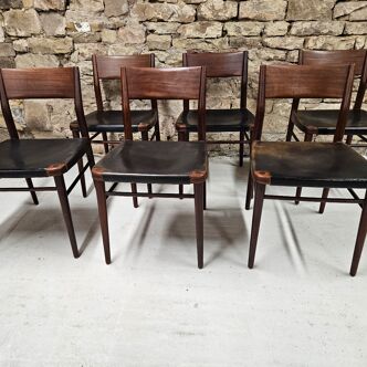 Lot 6 chaises 1955 teck wilkhahn model 351