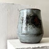 Ceramic vase from Grés du Loir, glazed and signed, Chantal & Thierry Robert 1970.