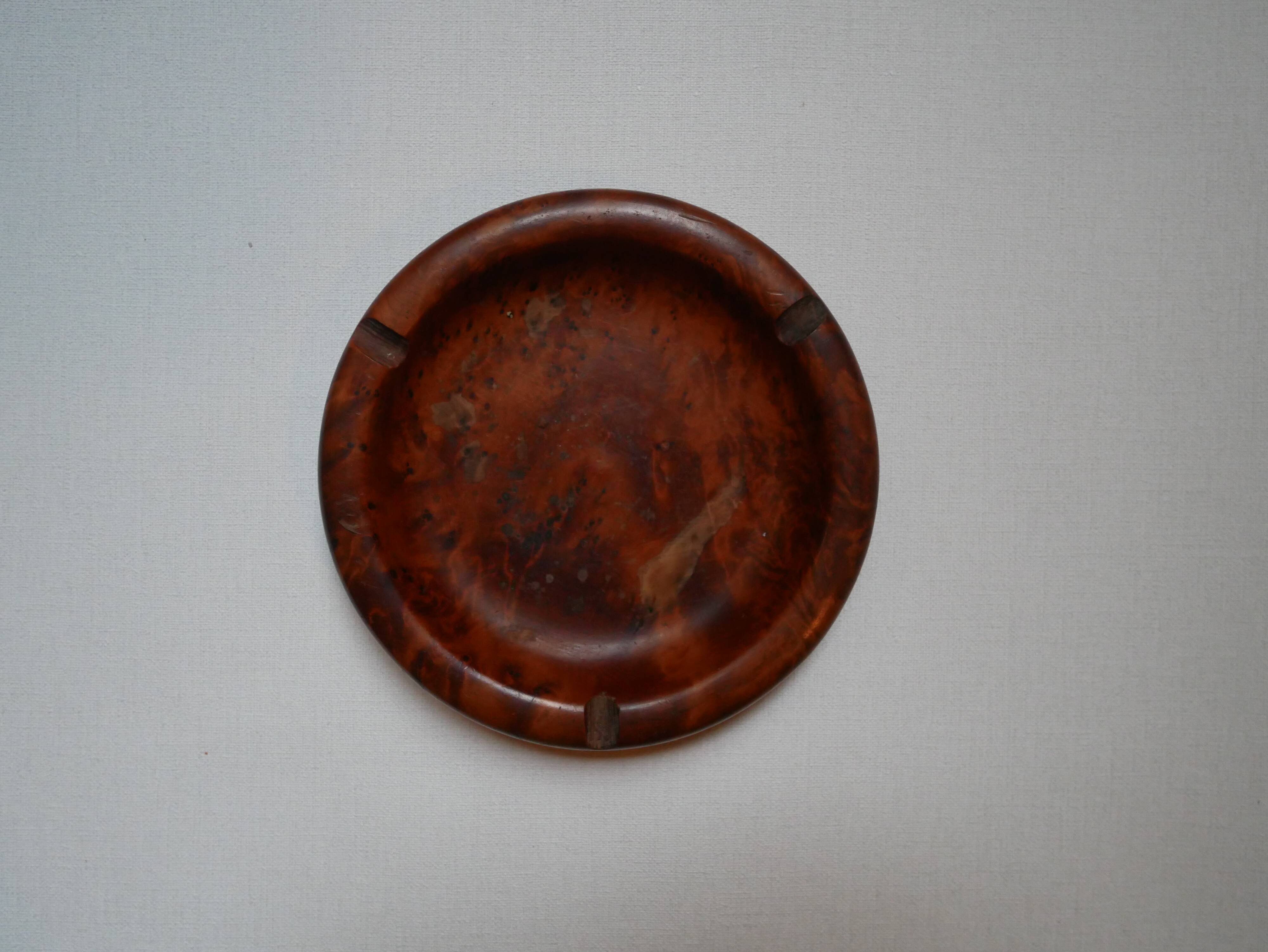 Vintage wooden ashtray, Scandinavian country decorative craft object
