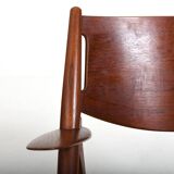 CH-28 Teak and Unika Vaev Easychair by Hans J. Wegner 1960s