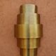 Round Art Deco wall light in brass.