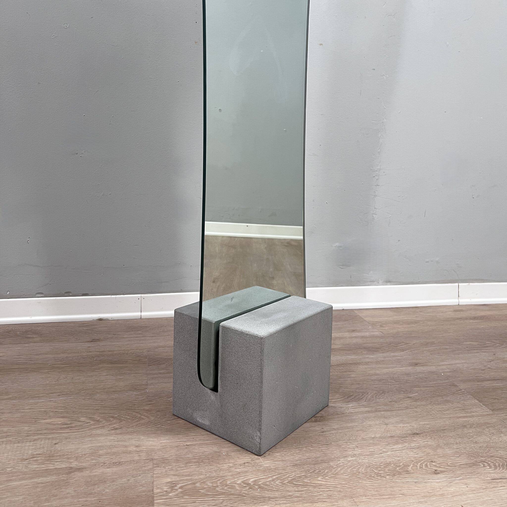 Acerbis "Narciso" postmodern silhouette standing floor mirror 1980s