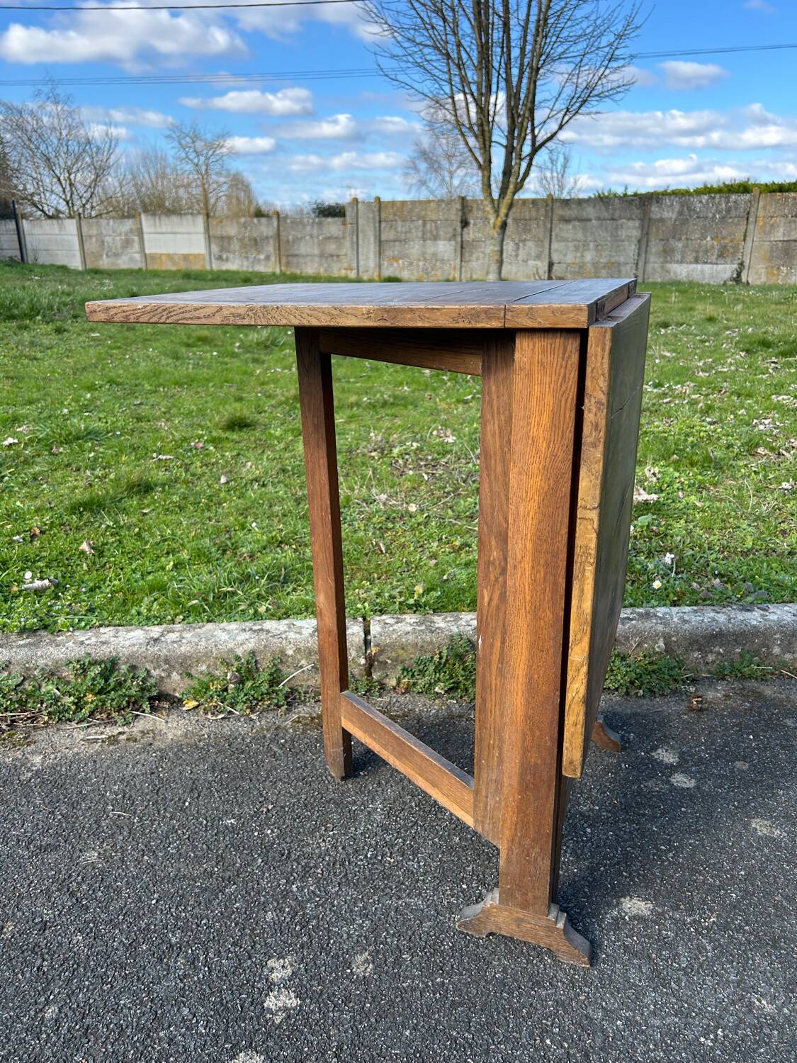 Antique folding oak table